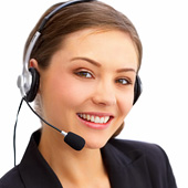 Woman wearing a headset